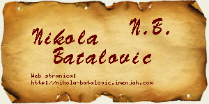 Nikola Batalović vizit kartica